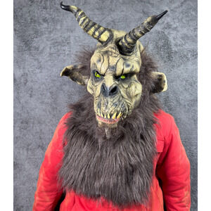 Goat Devil Latex Mask by Spirit Large Furry Satyr Halloween Demon Krampus Troll
